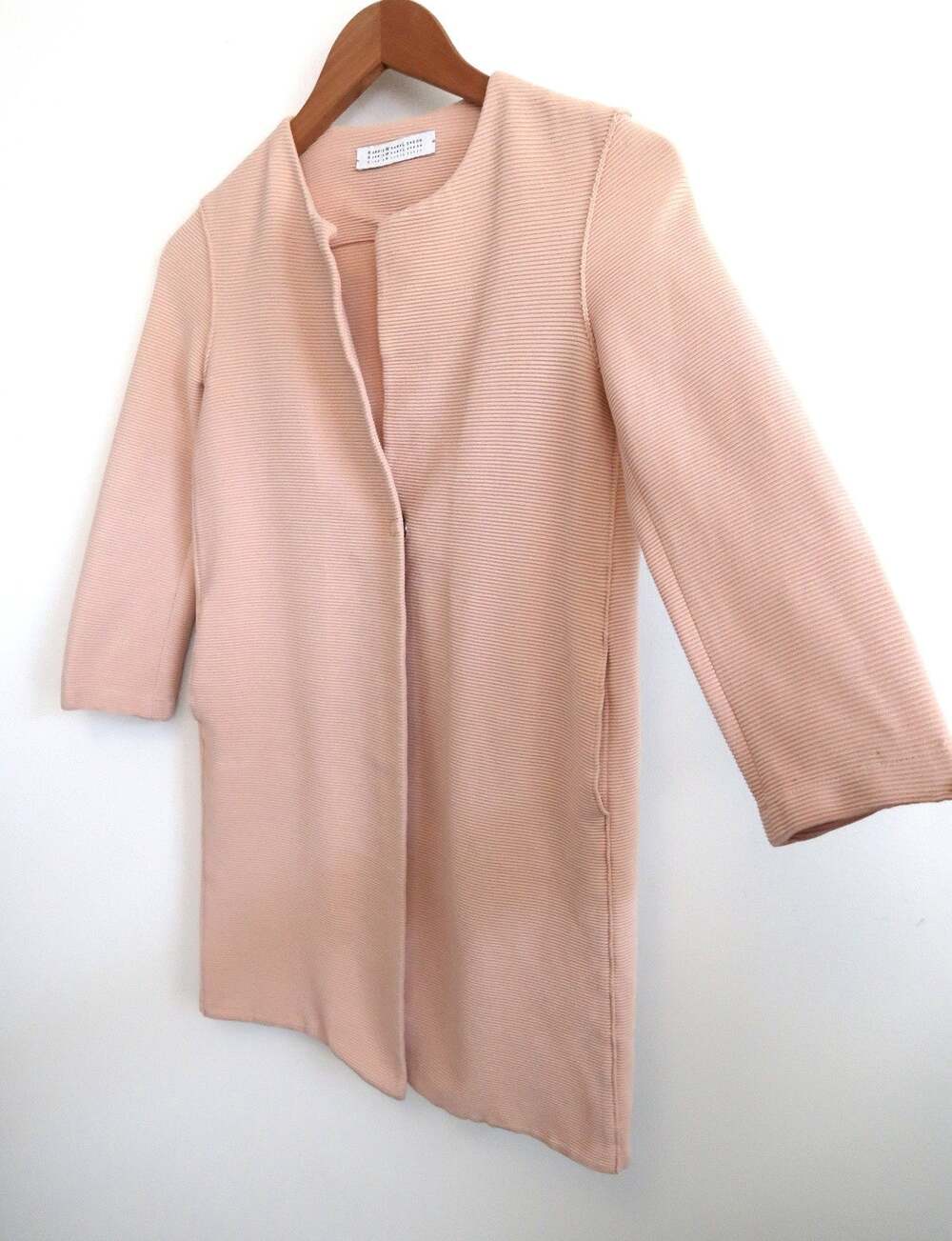 HARRIS WHARF LONDON Rib Cotton Collarless Jacket Coat Farfetch XS XXS 38 $685